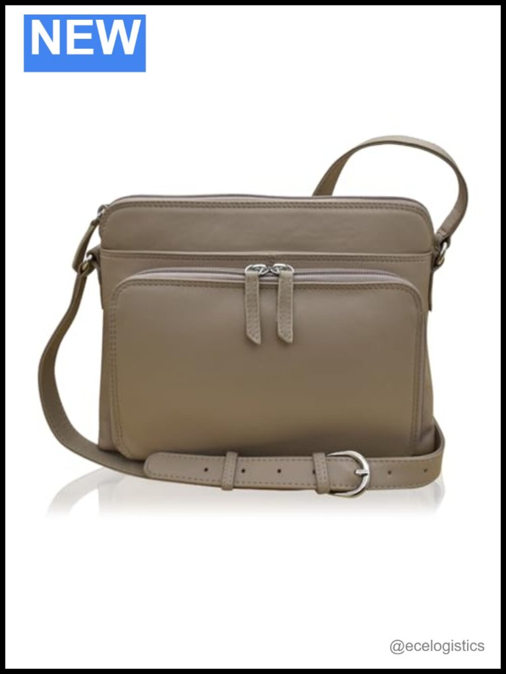Genuine Leather Crossbody Bag RFID Blocking Organizer Adjustable Strap